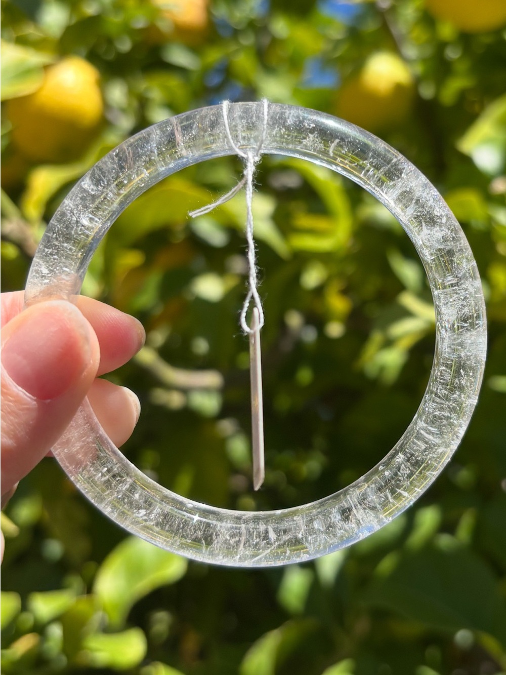 Clear Quartz Bangle Bracelet 64mm